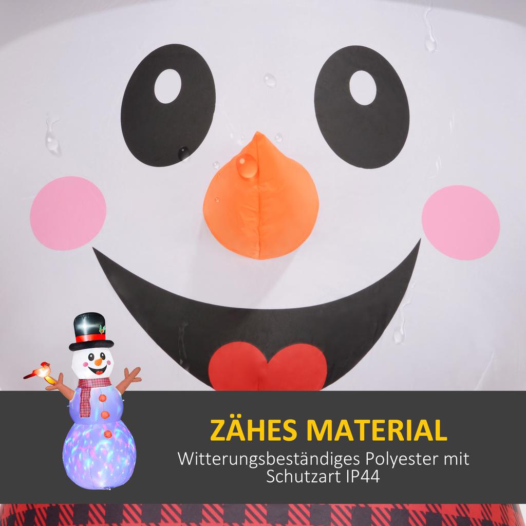 Large Snowman, 2.40 M, Christmas Decoration, with LEDs, Self-Inflating, Polyester