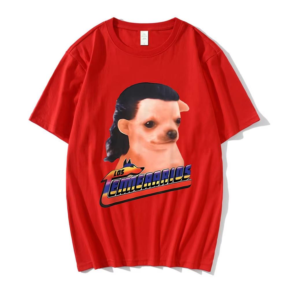 Los Temerarios Hund Lustiges Meme T-Shirts Herren Damen Kleidung Mode Hip Hop Kurzarm T-Shirt Baumwolle Lässig T-Shirt Streetwear