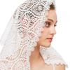 Openwork Bridal Veil Church Head Scarf Lace Chapel Mantilla Latin Mass Headpiece For Wedding Ceremony and Photography