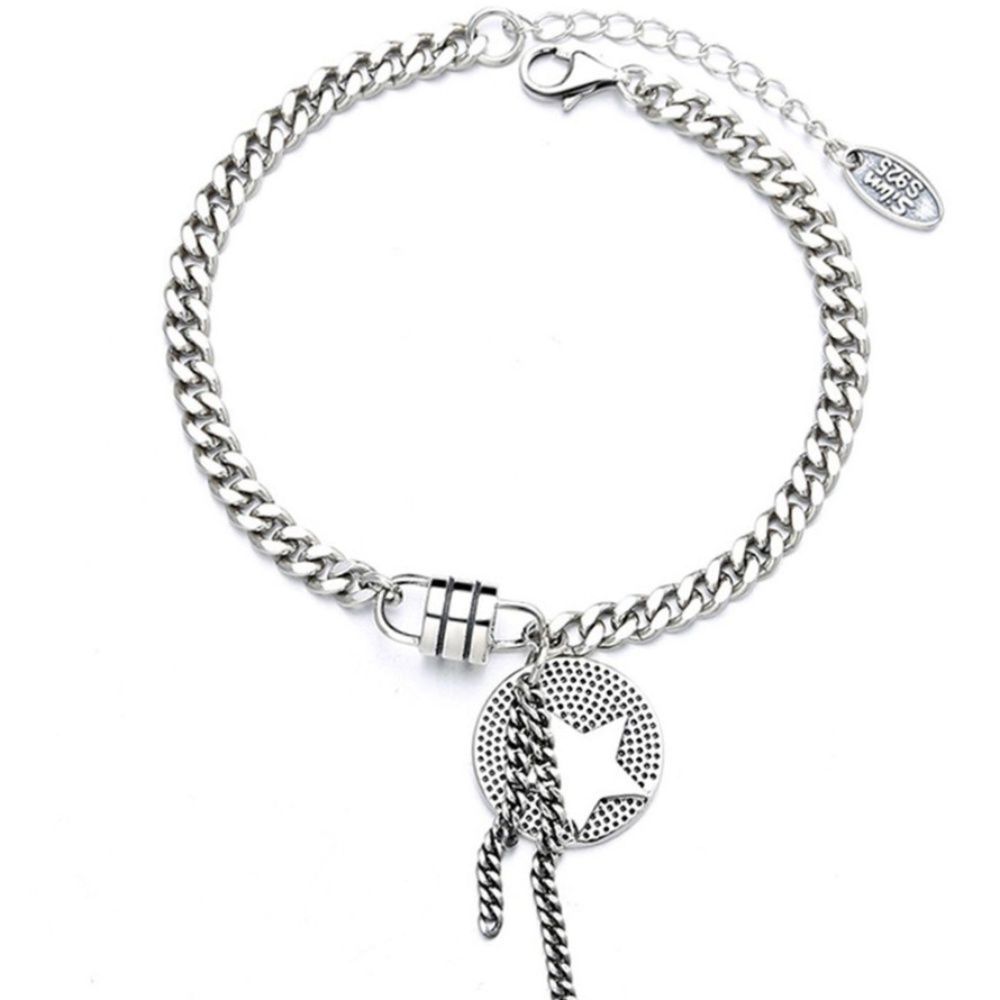 

Lace Bangle Basic Daily Glossy Silver Point Bracelet