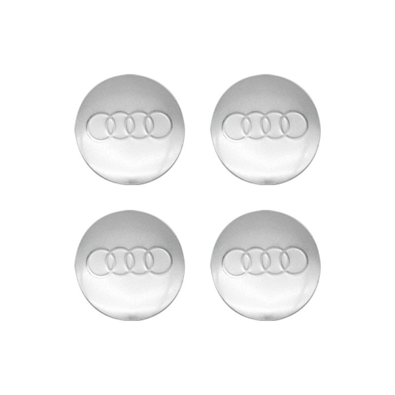 For Audi A5 Tire Decoration For Audi A4 B8 A3 8P A6 C7 8V B6 B7 B9 Q5 A1 A5 4PCS 56mm Car Emblem Wheel Hub Cap Decals Stickers Decoration