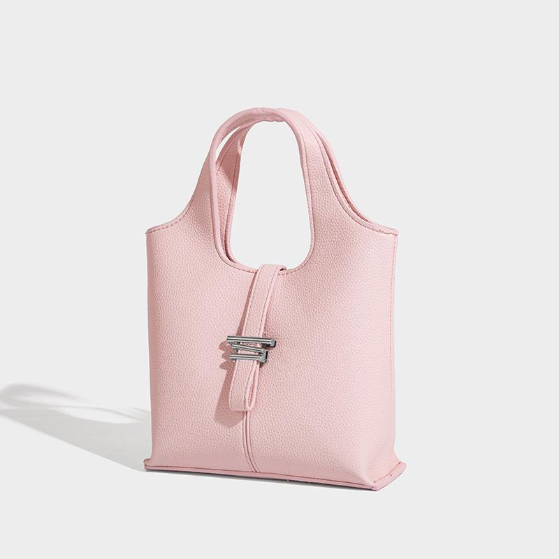 

Single-shoulder Crossbody Bag Fashionable and Versatile Hand-held Bucket Bag Niche Design Vegetable Basket Bag рожевий