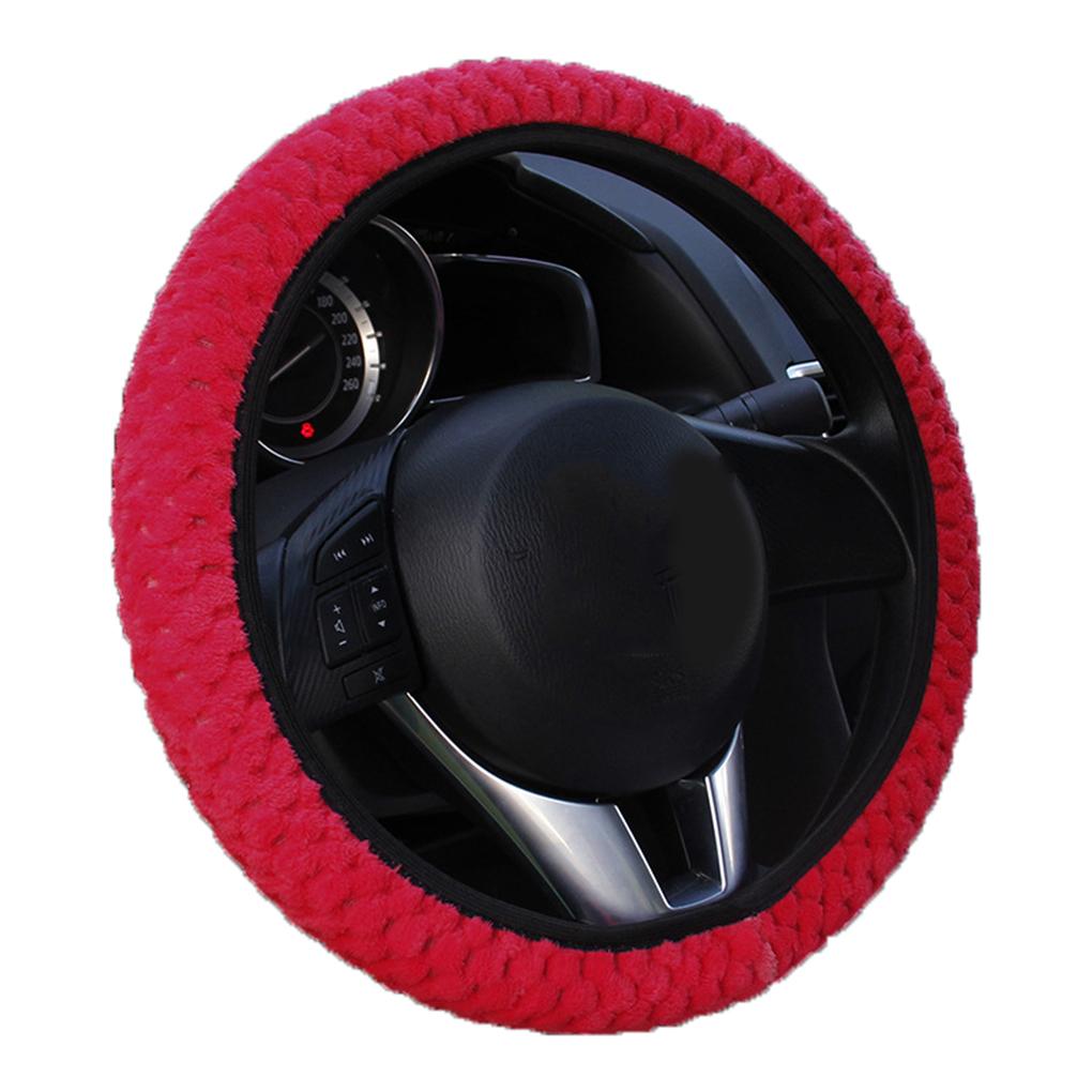 Auto Decoration Winter Warm Universal Car-styling Soft Warm Plush Covers Car Steering Wheel Cover Pearl Velvet