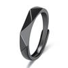 Black and White Rhombus Ring for Boys and Girls Couples Simple Pair Ring