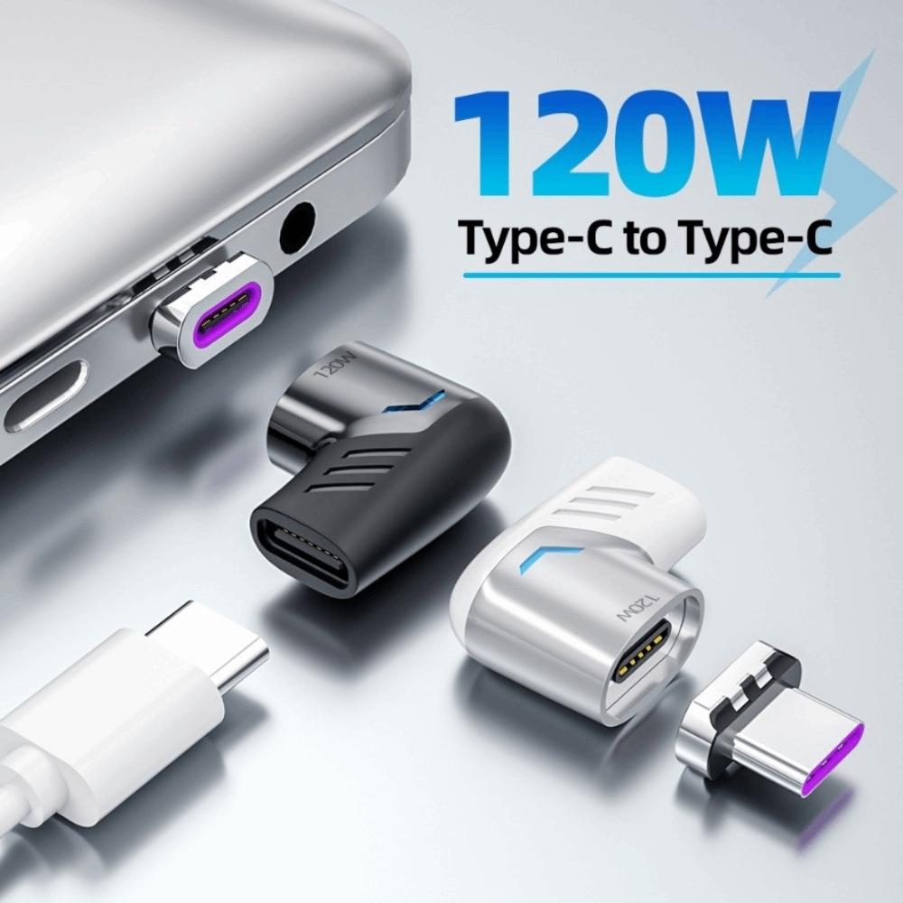 120W Power USB Type C Magnetic Adapter 90 Degree Elbow Magnetic Adapter Mobile Accessories
