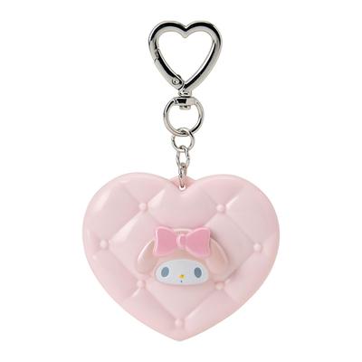 My Melody Mirror Mascot ABS and Standard Magnifying Mirror Keychain, Resin, Steel, Glass, Mirror, Mirror, 2-Sided (159603)