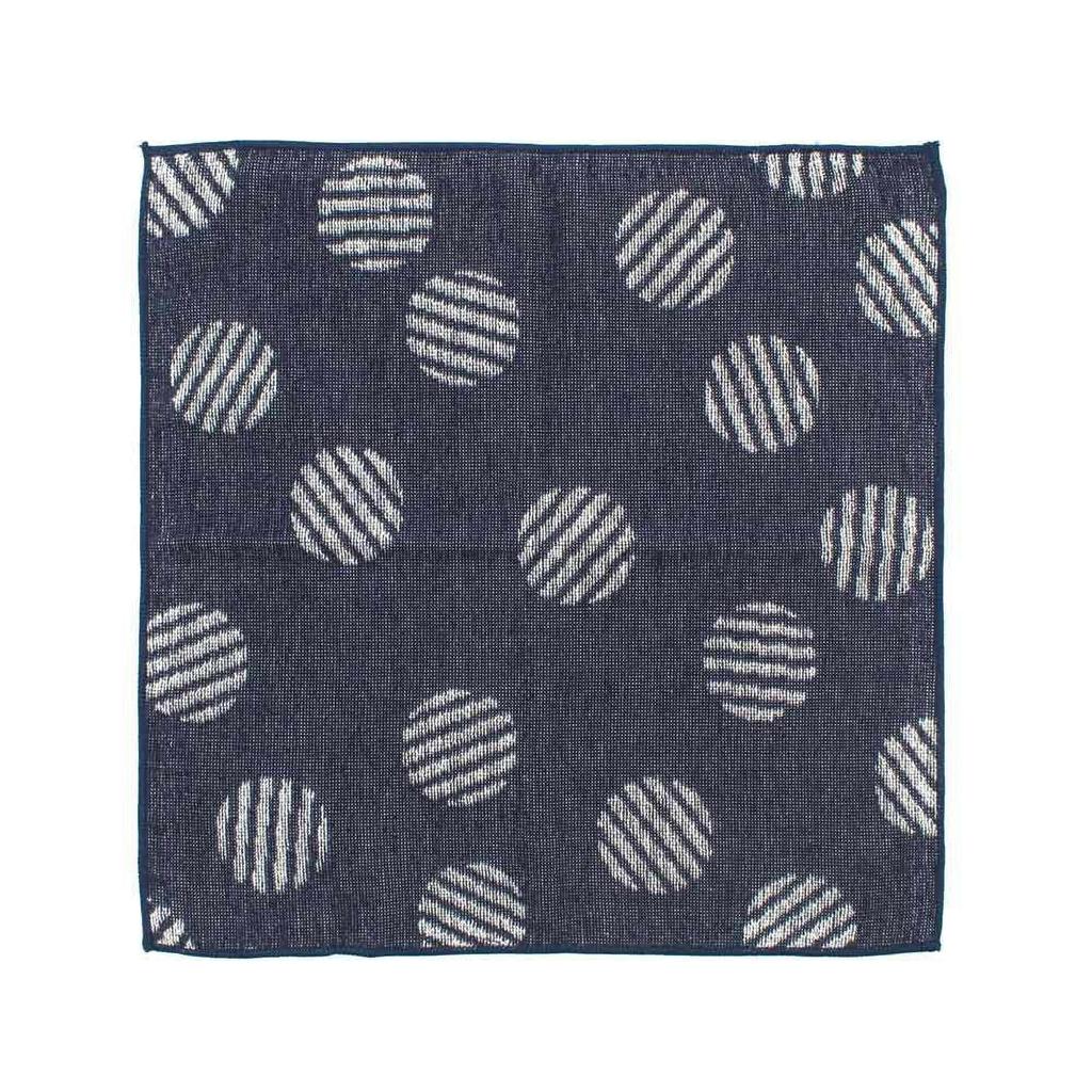 Imabari Towel Iori Handkerchief Made in Highly Absorbent mono-mono Towel, Fluffy, Japan, (Dot/Navy)