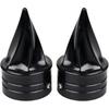 Black Spike Front Twisted Axle Nut Covers Axle Caps Compatible for Harley Touring Softail Dyna Street Glide Road King Road Glide
