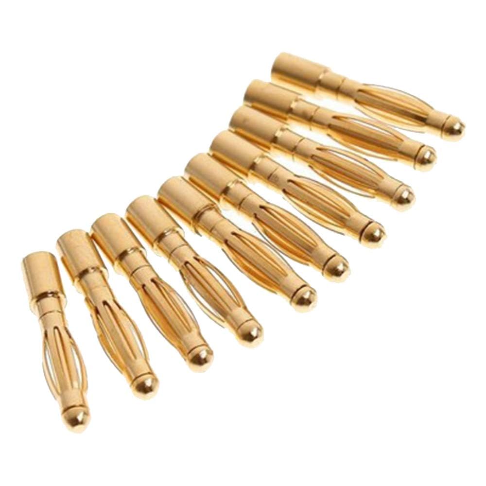 20 Pairs Gold Plated 2.0mm to 2mm Banana Plug Bullet Male to Female Connector Adapter for RC Airplane Car Boat Drone ESC Motor