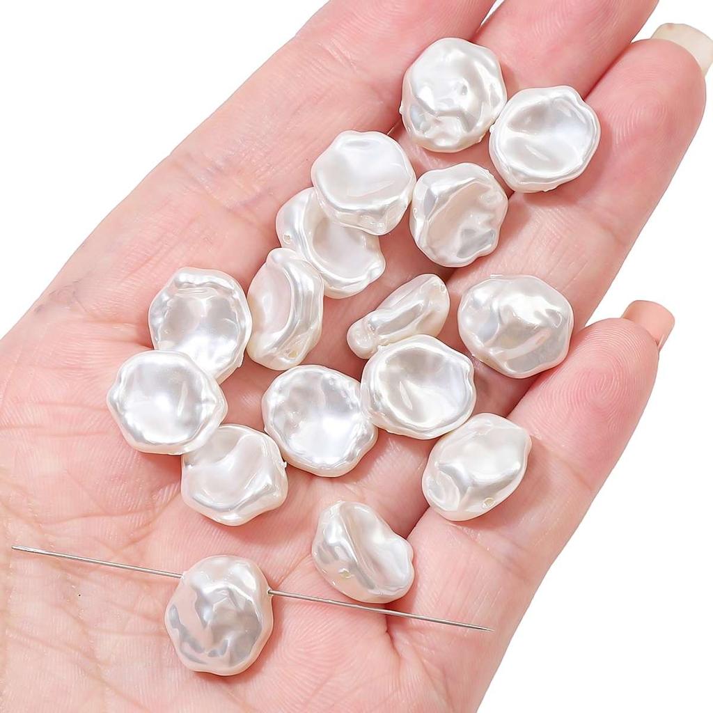 Baroque Style ABS Pearl Beads Heart Butterfly Pendant for DIY Jewelry 2pcs/Bag