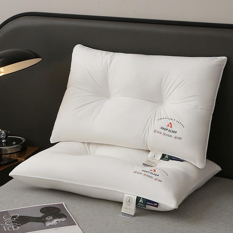 Cotton Hotel Pillow Neck Support Sleep Aid Adult Washable Memory Foam Fill Rectangle Bedding