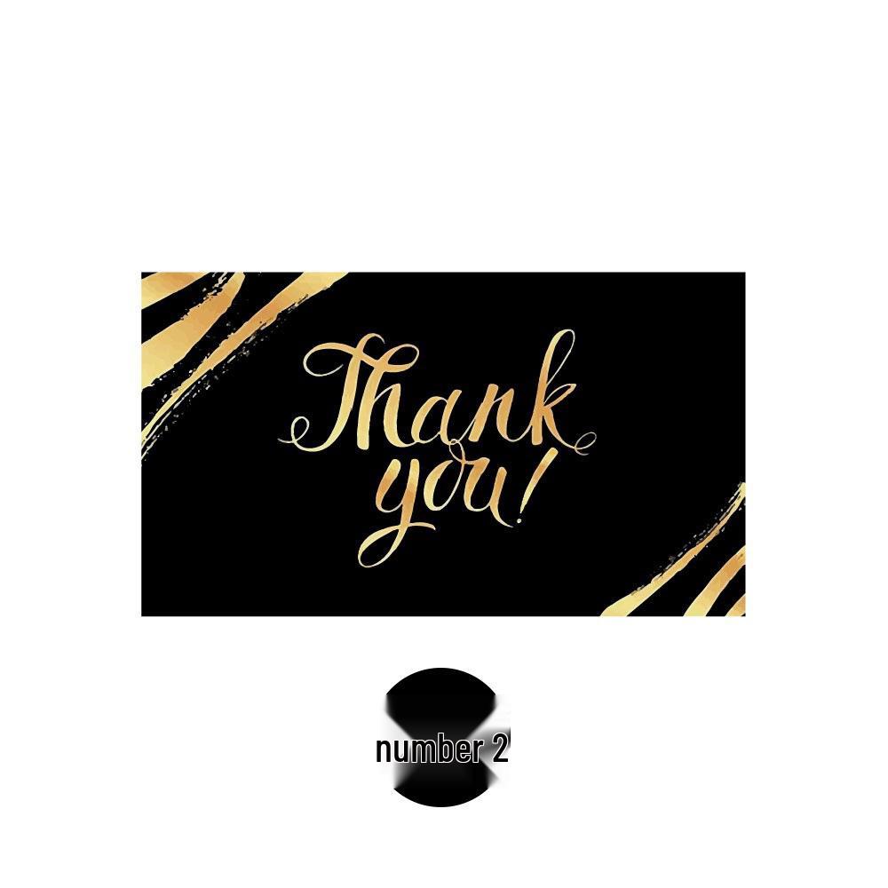 Black Thank You Card with Gold Print (9x5cm) - Creative Gift Card for Flower Shops, Online Stores, Cakes, and Blessings