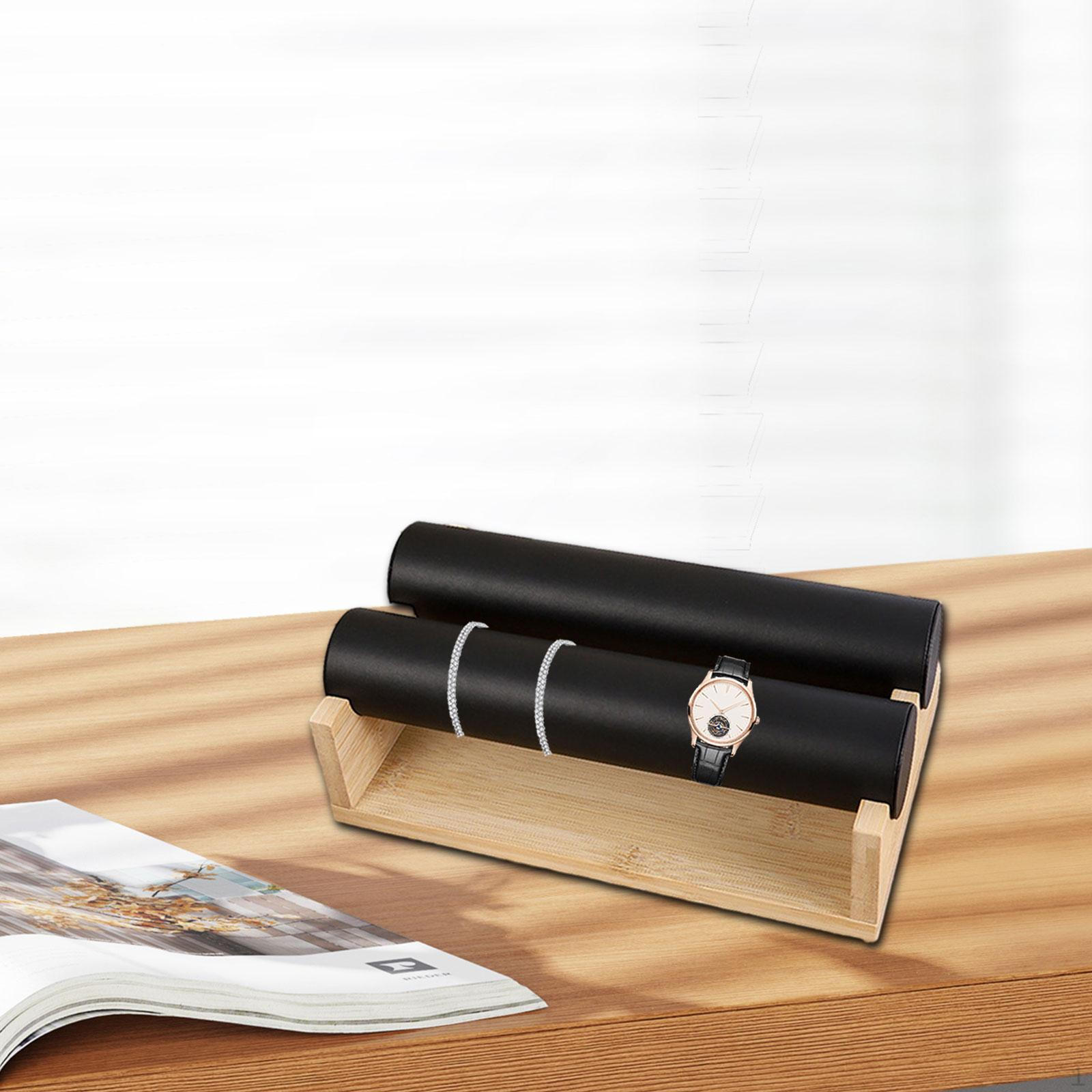 

Двойной держатель для ювелирных изделий, подставка для витрины магазина, браслеты, ПУ чёрный