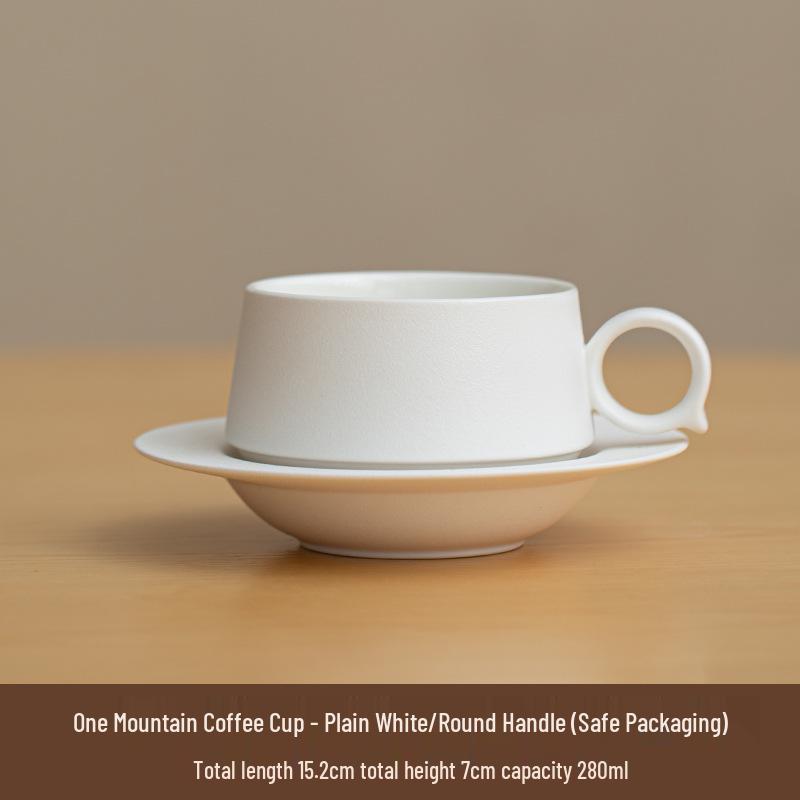High-End Gradient Ceramic Coffee Cup & Saucer Set for Afternoon Tea