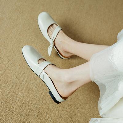 Fashion 2025 NEW Summer Women Mules Genuine Leather Women Shoes Round Toe Chunky Heel Cover Toe Increase Height Sandals Modern Slippers