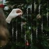 12Pcs Clear Acrylic Icicle Shape Pendant Christmas Tree Hanging Decorations For Holiday Tree and Store Window Display