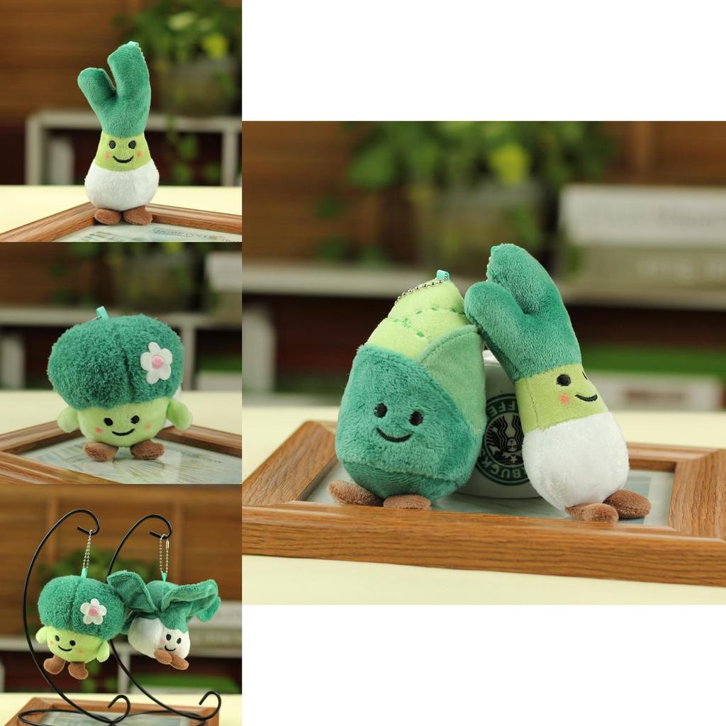 Adorable Vegetable And Fruit Plush Toys Broccoli Cabbage Corn Green Onion Realistic Stuffed Dolls