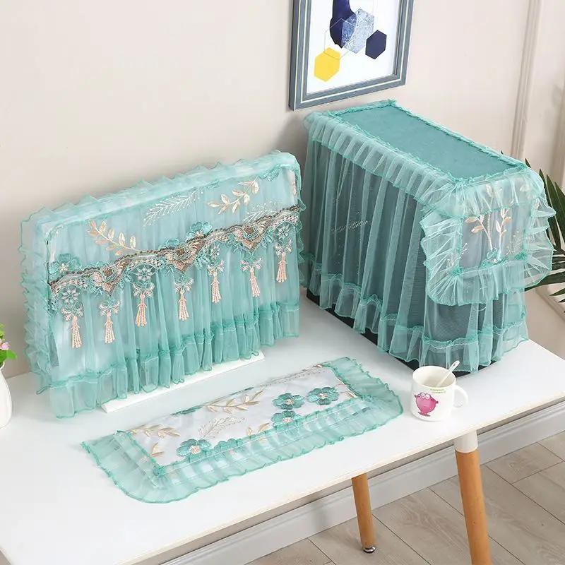 Fabric Lace Design European Style Computer Desktop Dustproof Computer Cover Cloth Keyboard Computer Host Cover Cloth 3PCS ZG266