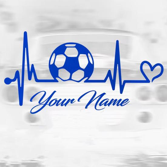Heartbeat Soccer Ball Car Sticker for Vehicle Sporty Vinyl Decal for Motorcycle Waterproof Scratch Cover for Bumper