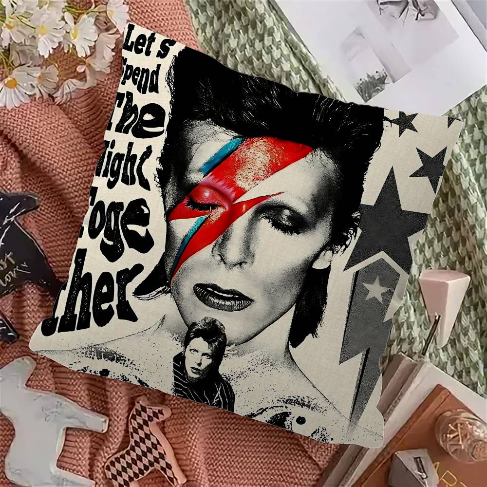 Rock Singer DDavid BBowie Pillow Covers Cartoon Sofa Decorative Home Doublesided Printing Short Plush Cute Cushion Cover