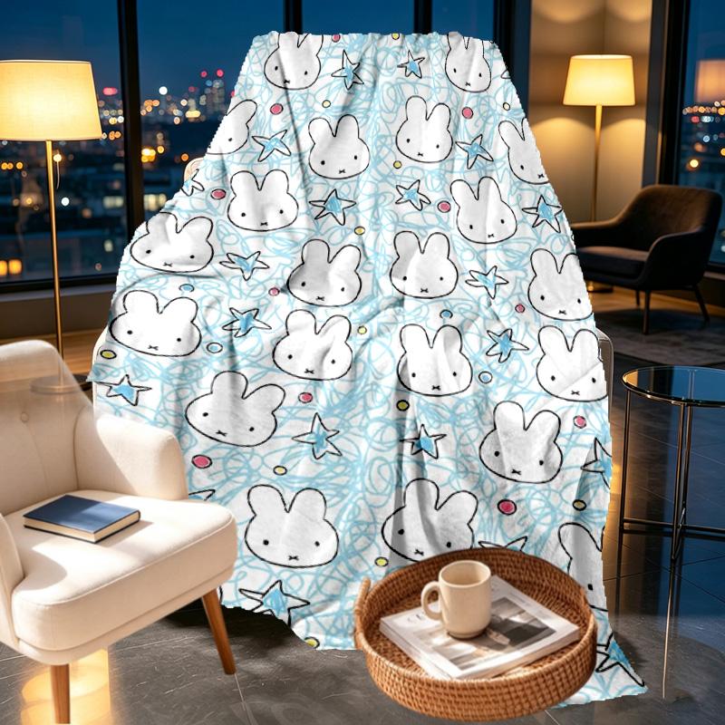 Miffy Print Blanket - Soft & Comfortable, for Bedroom, Travel, Sofa, Home Decoration - Birthday Christmas Gift for Friend