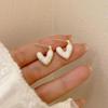 Light Luxury Niche S925 Drop Glaze Love Stud Earrings Women'S French High-End Niche Fashion Exquisite And Versatile