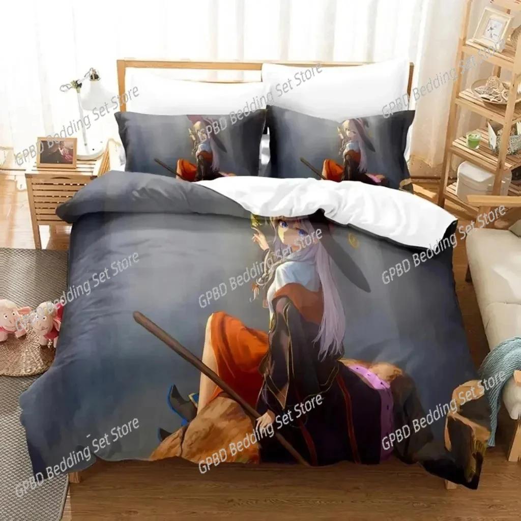 Anime Wandering Witch Journey Of Elaina Bedding Set Bedroom Soft Modern Bedspreads Comefortable Duvet Cover Quilt Pillowcase