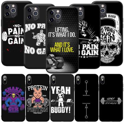 GX154 No Pain No Gain Gym Fitness Silicone Soft Case for iPhone 13 12 Mini 11 Pro XS Max XR X 8 7 6 6S Plus 5 5S SE 2020