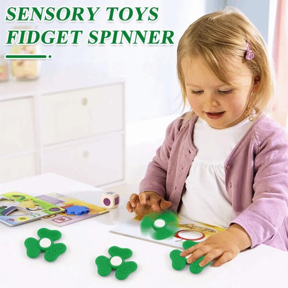 Silicone Soft Worry Stone Fidget Toy Clover Textured Textured Worry Rocks  School