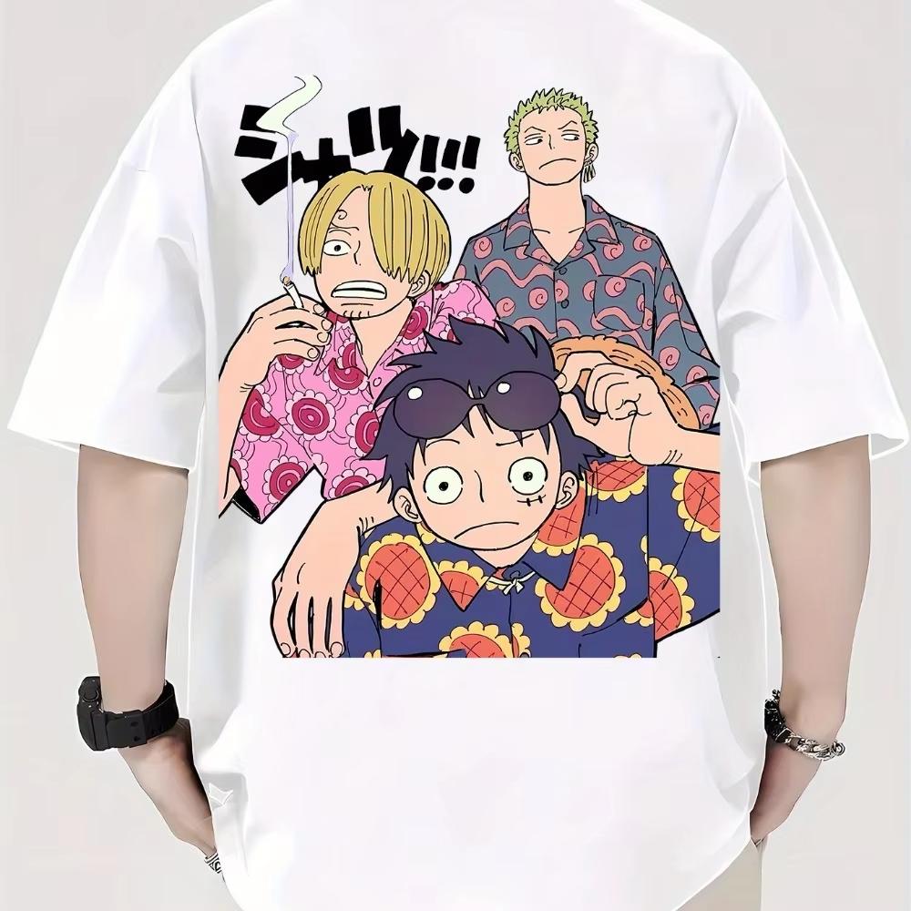 ONE PIECE Monchi D Luffy 2026 Summer New Harajuku style Anime Print Loose shortsleeved Tshirt for both men and women