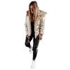 European and American winter hooded loose medium and long cotton clothes solid color fashionable warm zipper cotton clothes
