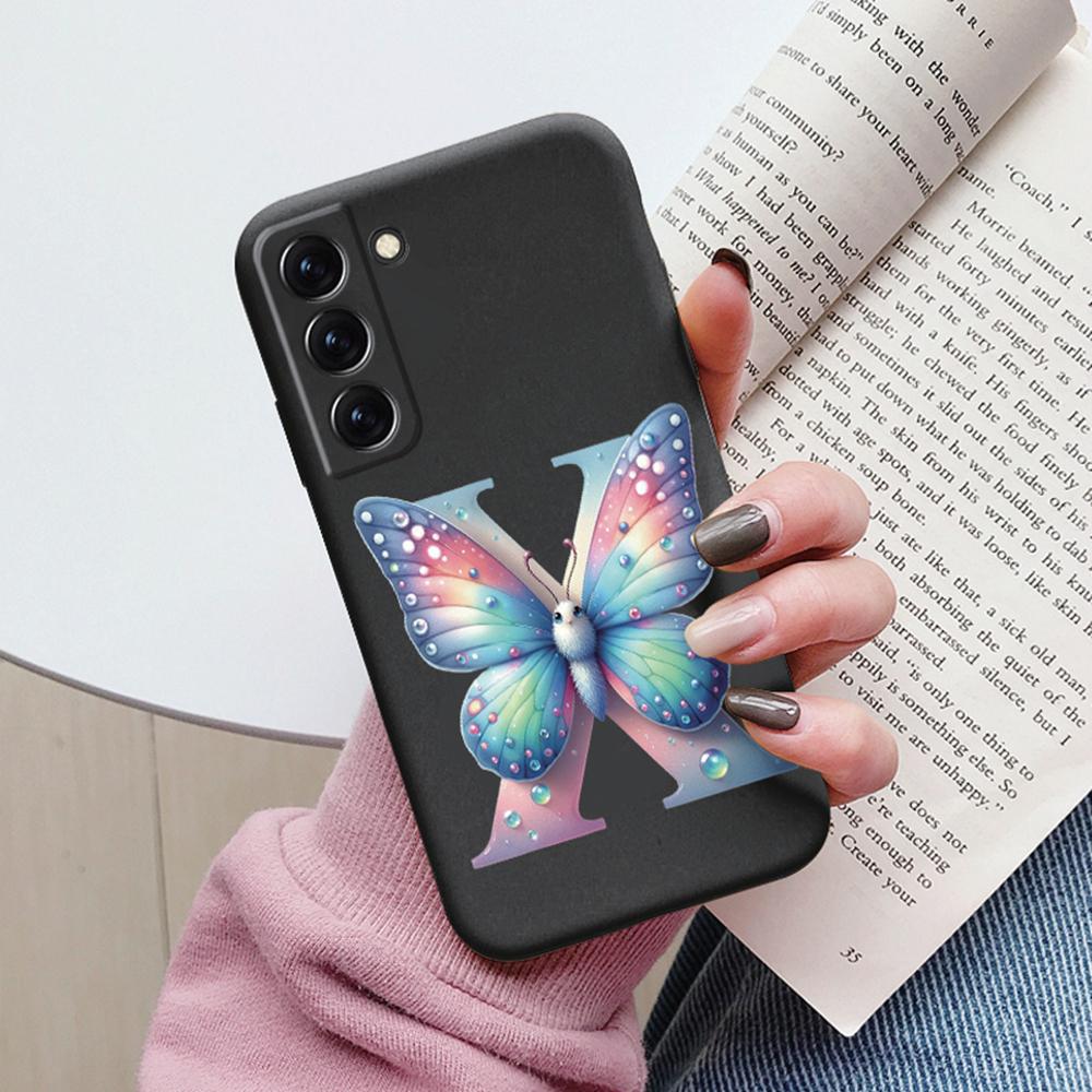Phone Case Women For Samsung Galaxy S21 FE S22 Plus Girls Bumper Cover Colorful Letter Flower Butterfly Love samsang s22 Ultra