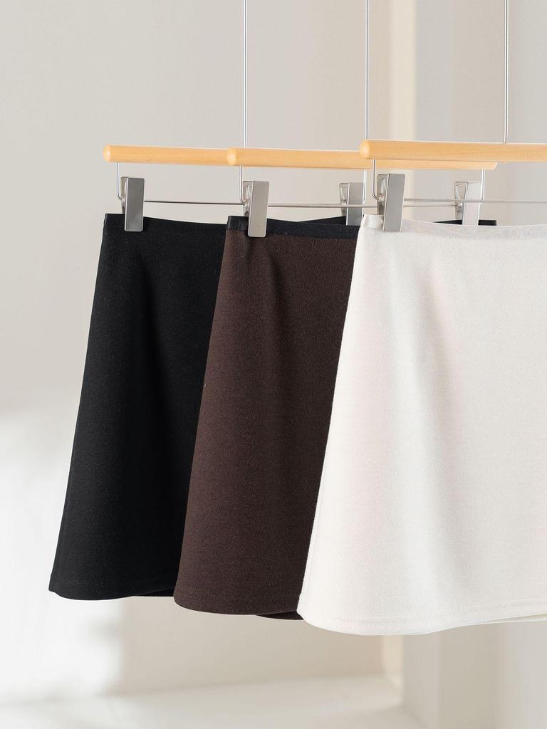 Rong Tai Vinegar Fiber Wool High-Waisted A-Line Mini Skirt - Elegant & Slimming for Petite Figures