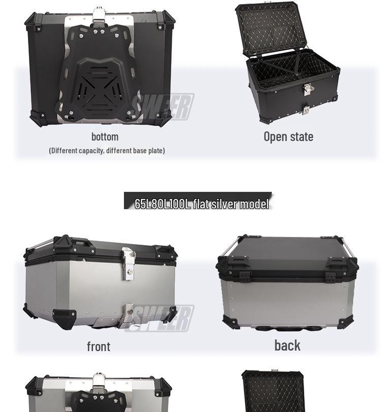 45L/100L Large Capacity Aluminum Alloy Electric Vehicle Tail Box for Motorcycles & Electric Bicycles