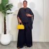 European and American temperament fashionable loose long-sleeved design irregular top wide-leg trousers African casual women's suit