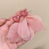 80s Hong Kong Style Red & Blue Clip-On Earrings for Non-Pierced Ears – High-End French Luxury Stud Hoops