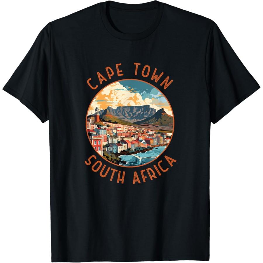 Cape Town South Africa Retro Distressed Circle Travel T-Shirt XXXXXL чёрный