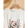 European Size Women'S Casual Floral Print T-Shirt - Soft, Comfortable Round Neck Short Sleeve Tee with Vibrant Wildflower Design