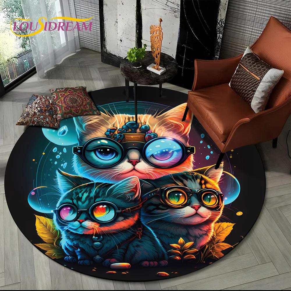 3D Mysteriou Sun Moon Tarot Mandala Magic Round Area Carpet Rug for Living Room Bedroom Kid Playroom Decor,Pet Area Rug Non-slip