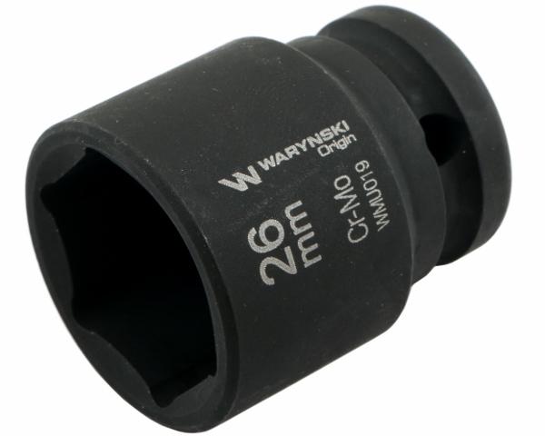 Sechskant-Schlagschrauber-Stecknuss 1/2". 26 mm. Crmo. Din 3129. Waryński