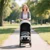 Travel Stroller, Lightweight Pushchair, Compact Buggy with Canopy, Basket and Multi-Position Recline, Light Grey