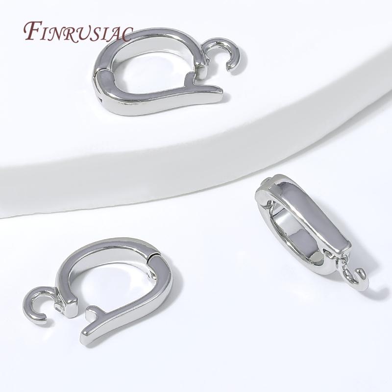 18K Gold Plated Enhancer Bail Clasp,D Shape Openable Pendant Connector For Jewelry Making Findings DIY Bracelet Accessories
