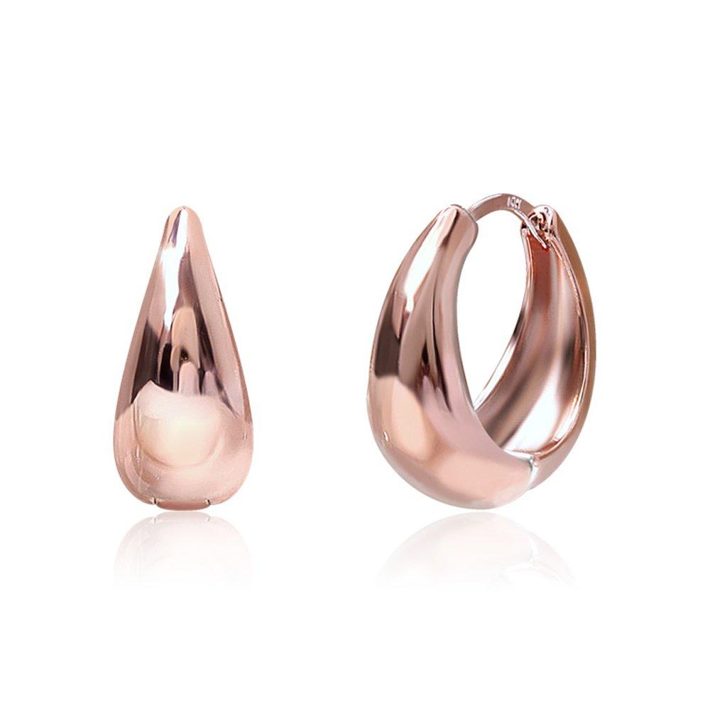 [Luvre Paris] Remi Simple Hoop Earrings - Pink Gold