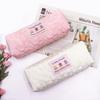 Polyester Floral Pencil Case With Zipper For Students And Office Storage