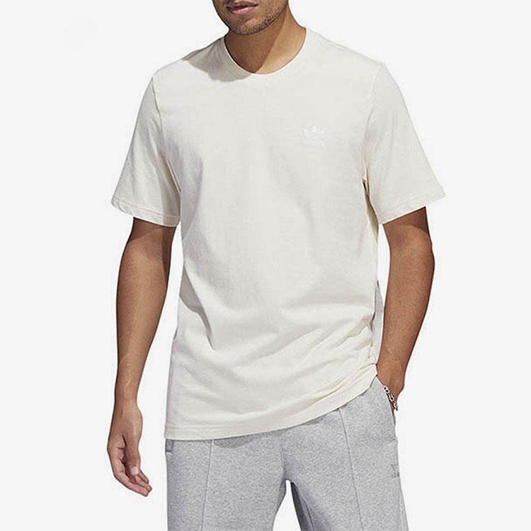 Adidas Originals Trefoil Solid Logo Casual Crew Neck T-Shirt Men Tops Off-White HN0995