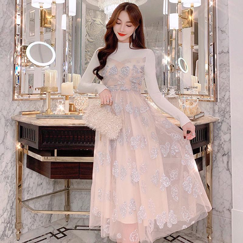 Autumn and Winter Dress Large Size Slim Knitted Dress Woman Fashion Net  Yarn Sequin Dress Women uygun fiyatl satn aln - fiyat, cretsiz  teslimat, fotoraflarla gerek yorumlar - Joom