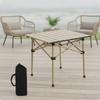 Versatile Slatted Picnic Table | Quick-Setup, Folding Square Table, Foldable,
