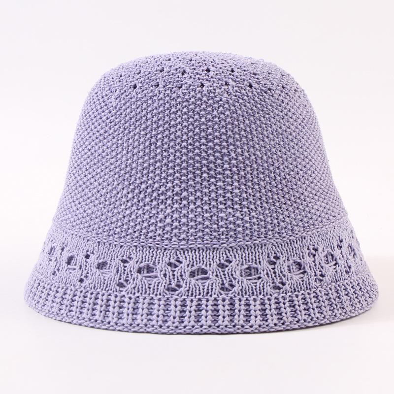 

Шляпа Стиль Ретро Вязаная Ажурная Дышащая Женская Солнцезащитная Шляпа Кепка Рыбака фиолетовый