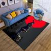 Samurai with Red Moon Print Carpet Rug for Living Room Bedroom Sofa Doormat Home Decor Non-slip Floor Mat