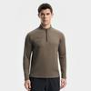 FILA Ski Series Fashionable Casual Sports Comfortable Fleece Warm Knitted Long Sleeve T-Shirt Men Tops Dark-Brown Gray A11M546204FBG